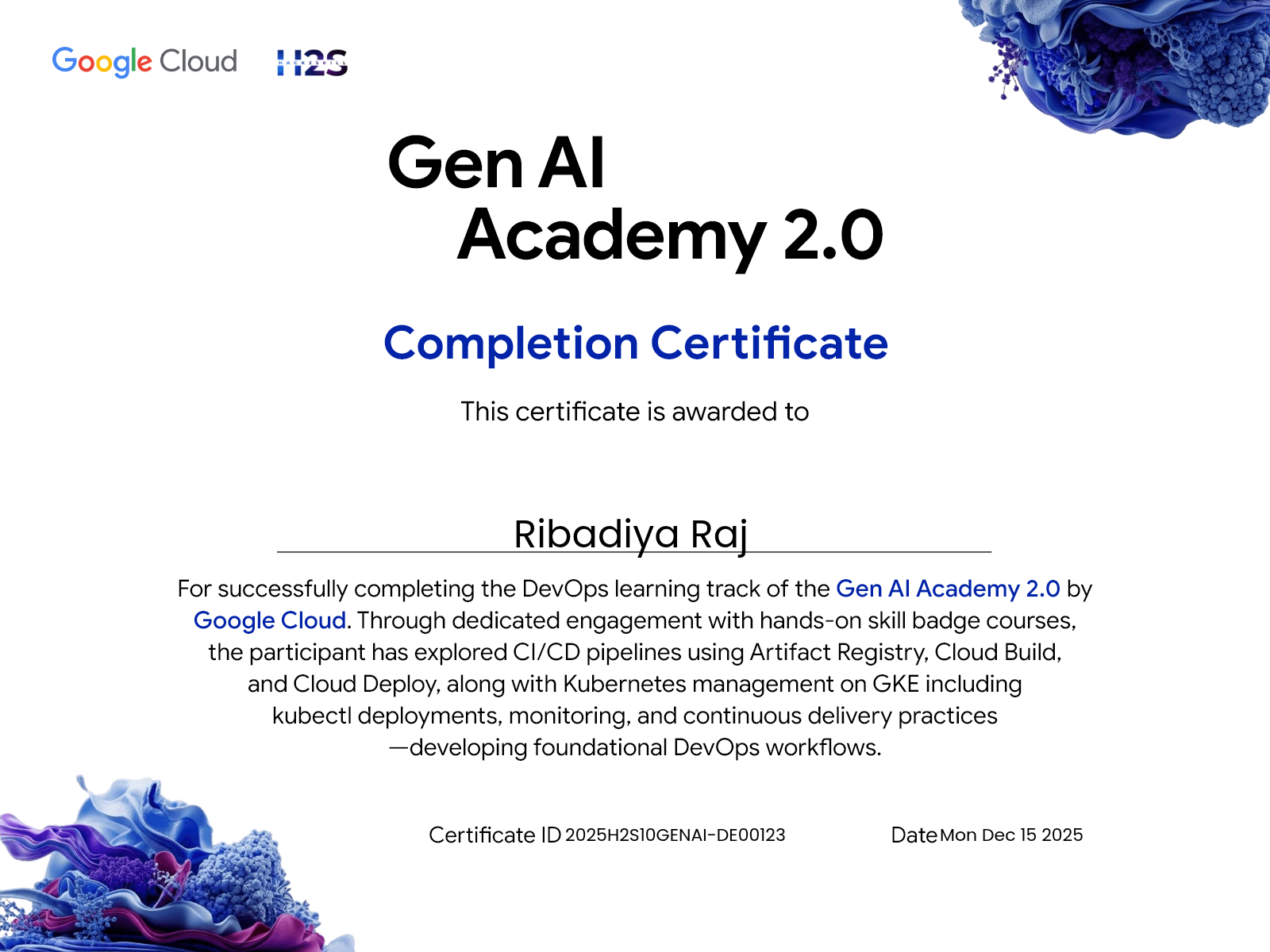 Google GenAI Academy 2.0 DevOps Track
