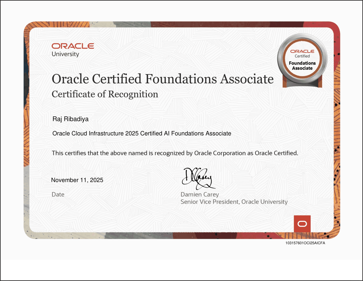 Oracle Cloud AI Certified Foundations Associate